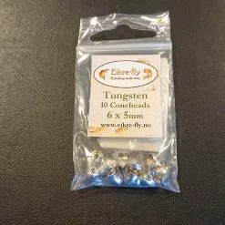 Tungsten Coneheads 6x5mm 10stk – Silver